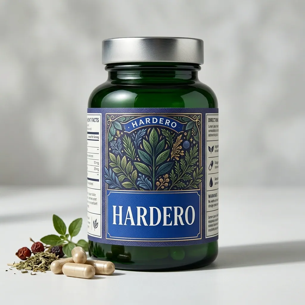 Hardero men's pelvic wellness supplement bottle, 60 capsules